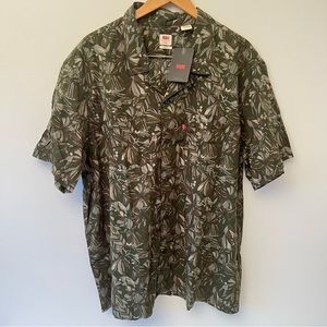 Levi's Camper Revere collar shirt in green print Short Sleeve XXL New With Tags